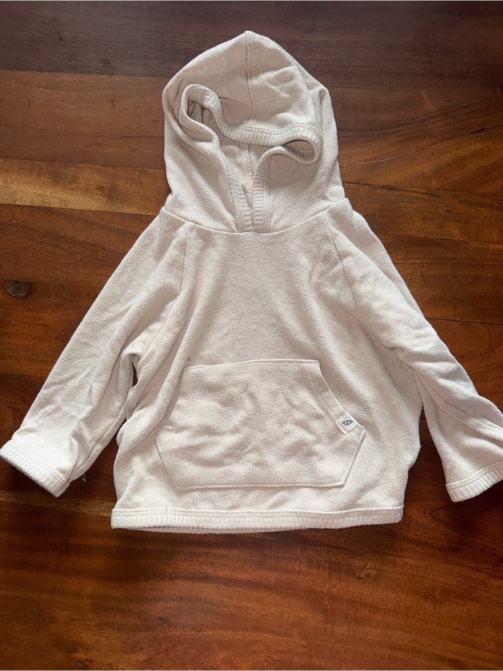 Soft Cream Hooded Pullover for Kids - Cozy Terry Knit